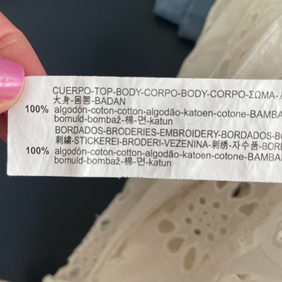 Zara eyelet blouse size M in off white color - Picture 15 of 15